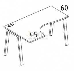 Мебель для персонала Стол эргономичный левый "Классика" на металлокаркасе TRE Б3 031 БП