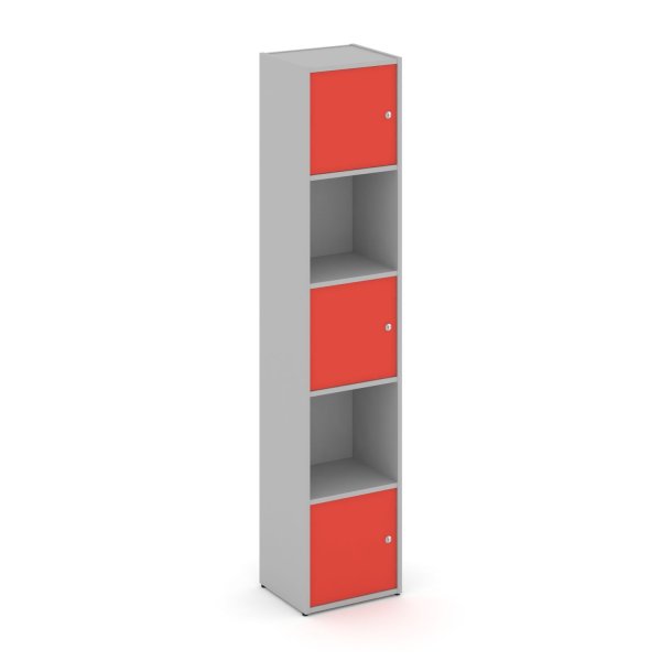 Стеллаж Locker Plus LK.K-007 408x350x1983 (Серый | Красный)