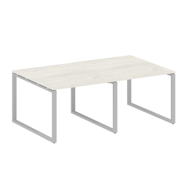 Переговорный стол 2 столешницы Metal System Style БО.ПРГ-2.1 2000x1235x750 (Дуб Наварра/Серый металл)