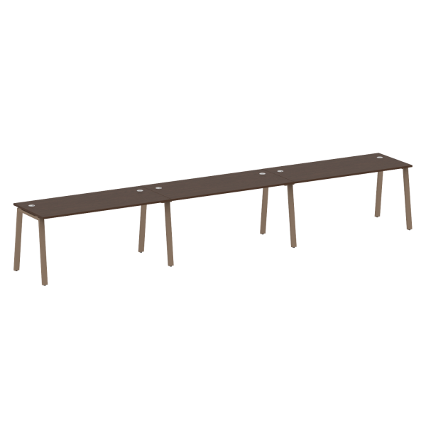 Рабочая станция на 3 рабочих места на А-образном м/к Metal System Style БА.СМ-3.4 4800x720x750 (Венге Цаво/Мокко металл)