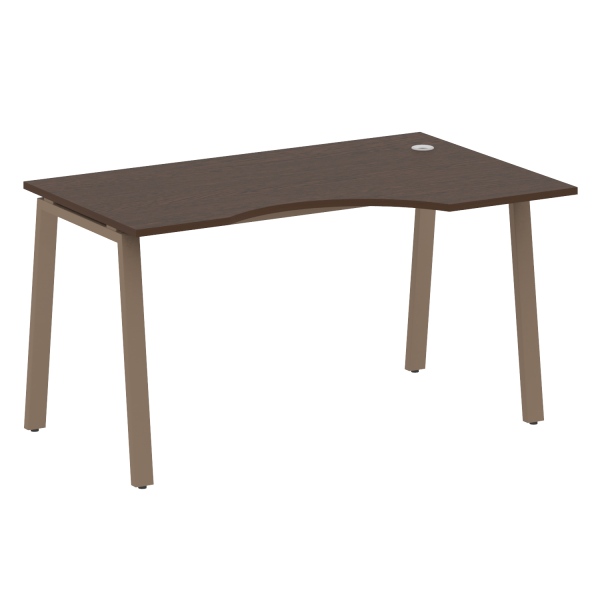Стол криволинейный правый Metal System Style БА.СА-2 Пр 1400x900x750 (Венге Цаво/Мокко металл)