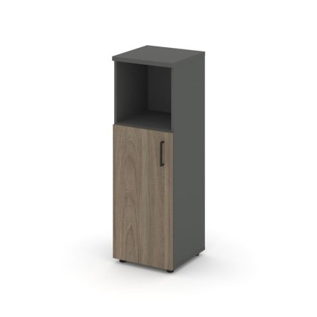 Шкаф средний узкий SN.STU-201(L) (400х400х1203) (Антрацит/Вяз Благородный)