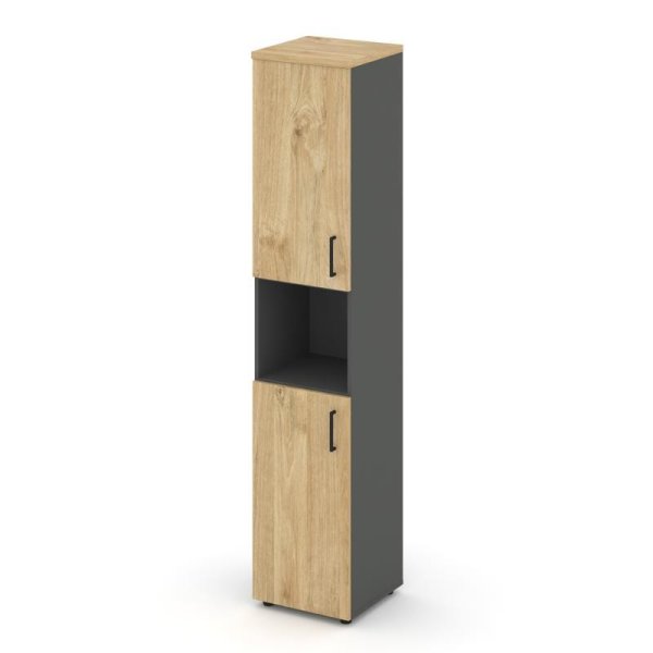 Шкаф высокий узкий SN.STU.E-107(L) (400х400х1982) (Антрацит/Тиквуд Светлый)