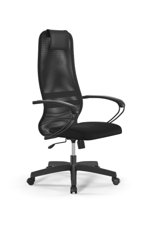 Кресло для руководителя Метта Sit 8 B1-8K - X1+UMF(X1) /Uh00/Wh00/K1bL(M09.B02.G15.W01) (Темно-серый | Черный)