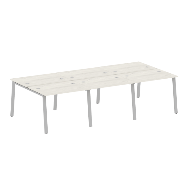 Рабочая станция на 6 рабочих места на А-образном м/к Metal System Style БА.СМ-6.1 3000x1475x750 (Дуб наварра/Серый металл)