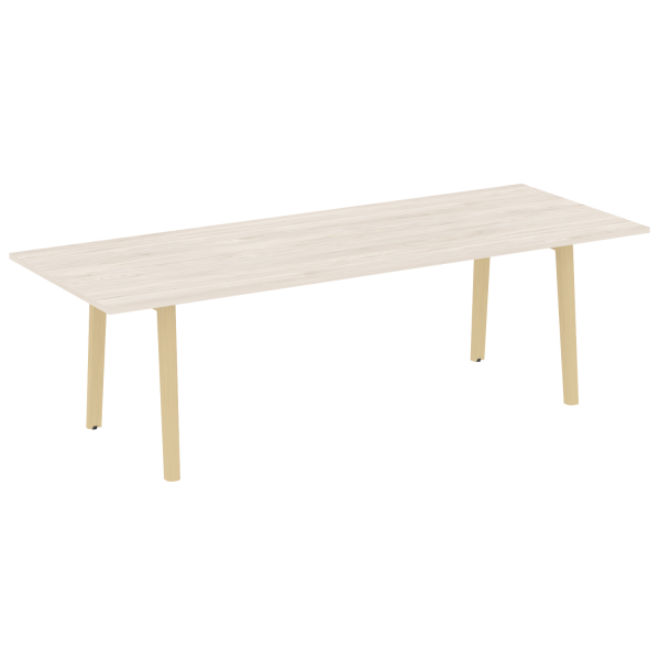 Стол переговорный на деревянных опорах Onix Wood Direct OW.PRG-25 2580x980x750 (Денвер Светлый/Дуб Светлый)