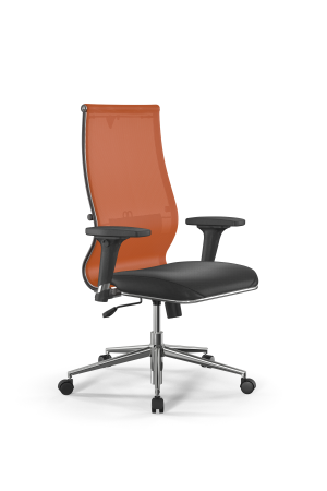 Кресло для руководителя Метта Sit 10 B2-163D - T+Extra /Km00/Wm12/D02P(M09.B23.G18.W02) (Черный | Оранжевый)