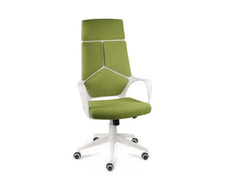 Кресло офисное / IQ / (White plastic green) белый пластик / зеленая ткань (Зеленый)