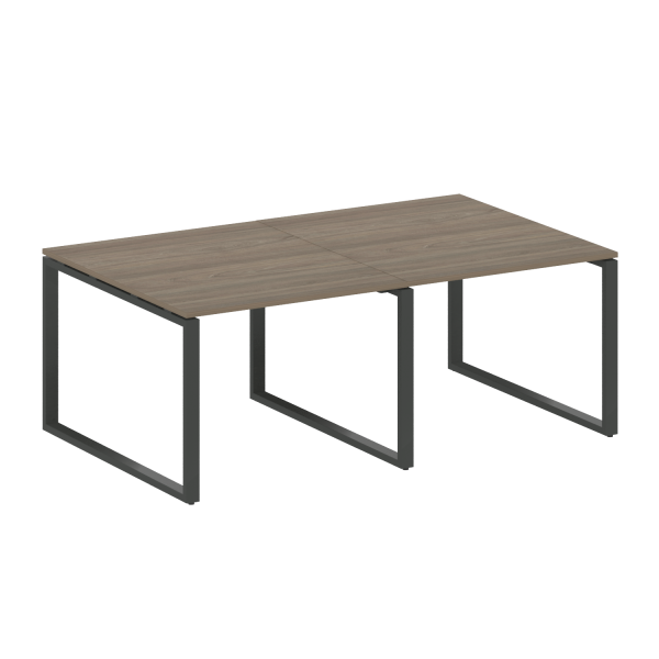Переговорный стол 2 столешницы Metal System Style БО.ПРГ-2.1 2000x1235x750 (Вяз/Антрацит металл)