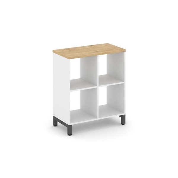 Каркас стеллажа 2 яруса SN.KS-220 (754х400х881) (Белый/Тиквуд Светлый/Металл Антрацит)