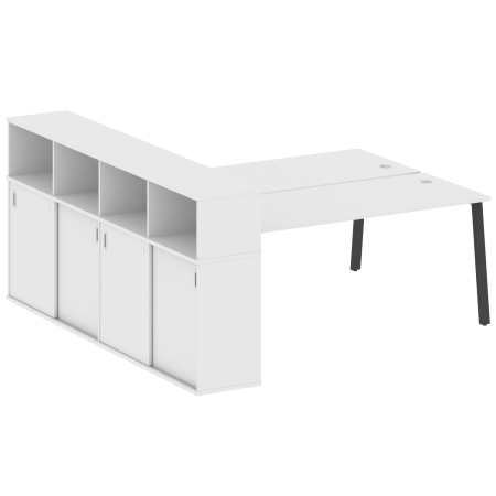 Рабочая станция с шкафом-купе на А-образном м/к Metal System Style БА.РС-СШК-4.5 Т 2210x2332x1098