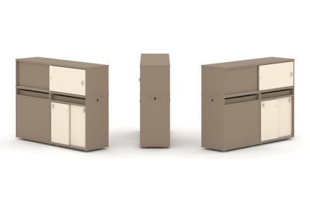 Тумба двойная + низкая надставка ES.NB.2N-21 (1500х410х1135)