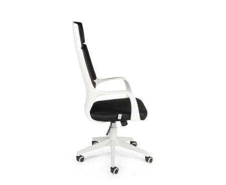 Кресло офисное / IQ / (white+black) белый пластик / черная ткань (Черный)