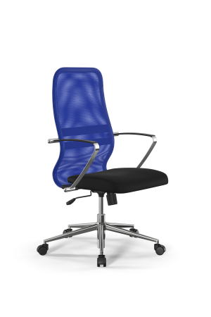Кресло для руководителя Метта Sit 8 B2-8K - X1+UMF(X1) /Uh00/Wh00/K5cL(M09.B23.G18.W01) (Синий | Черный)