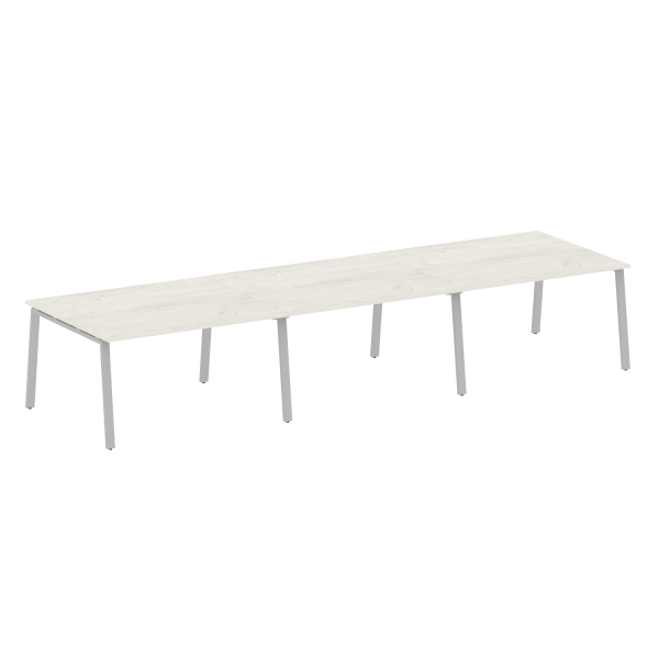 Стол для переговоров (3 столешницы) на А-образном м/к Metal System Style БА.ПРГ-3.3 4200x1235x750 (Дуб наварра/Серый металл)