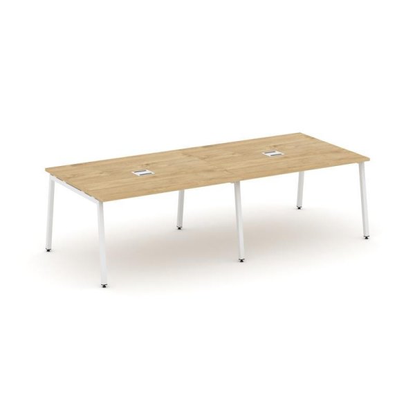 Стол переговорный SN-4A.SPRG-044 (3160х1180х750) (Тиквуд Светлый/Металл Белый)